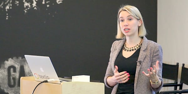 Photo of Allie Hall speaking