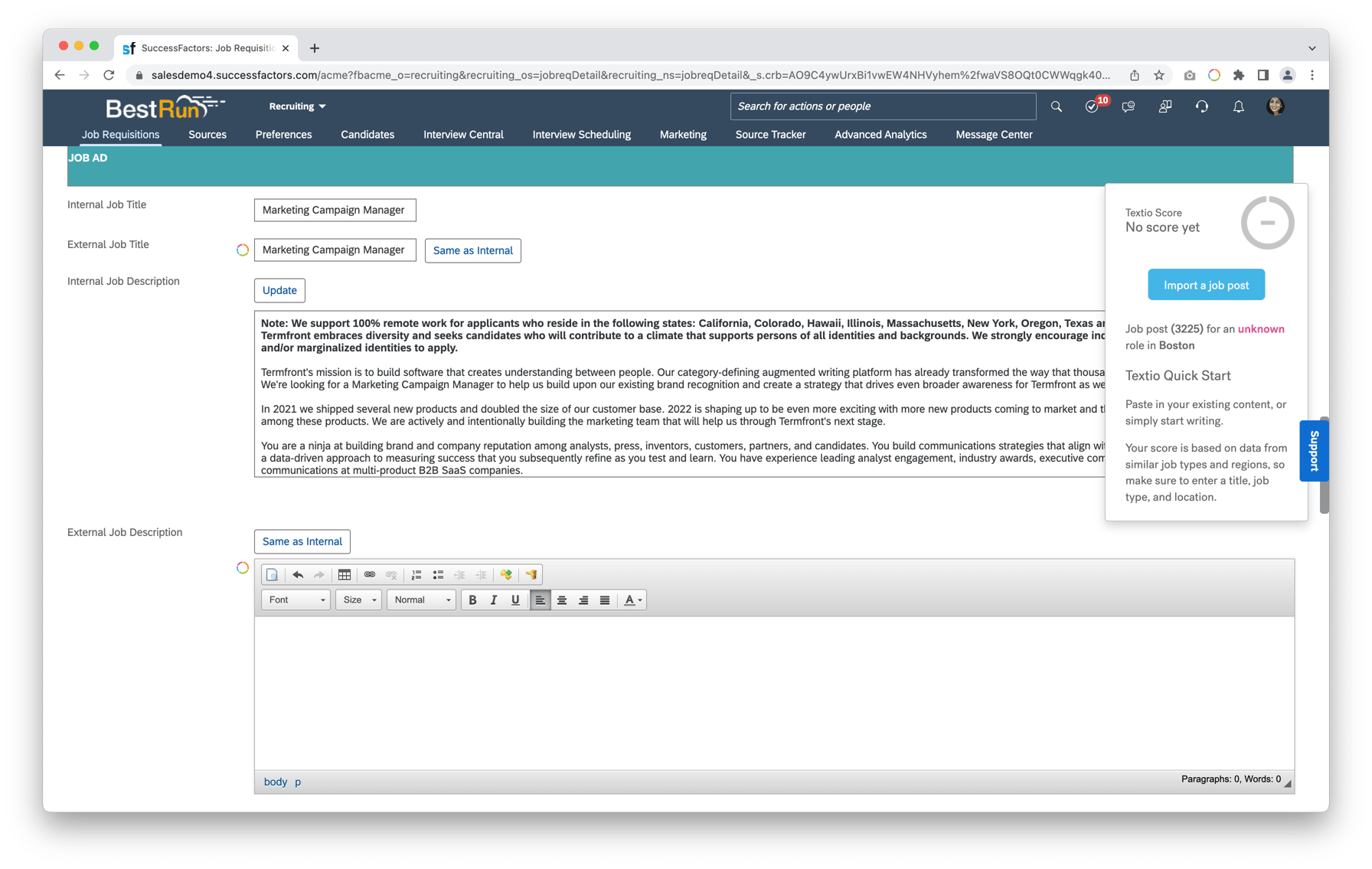 Textio language guidance now available in SuccessFactors – Textio blog