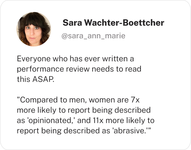 Sara Wachter-Boettcher tweet